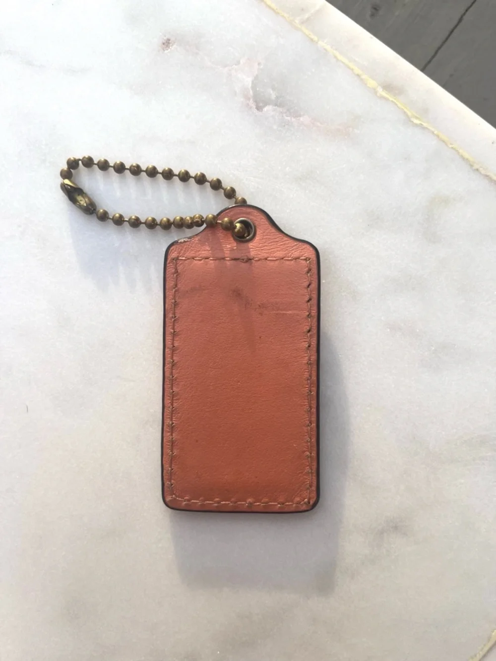 COACH Vintage Leather Hang Tag, Peach LARGE - Picture 4 of 4